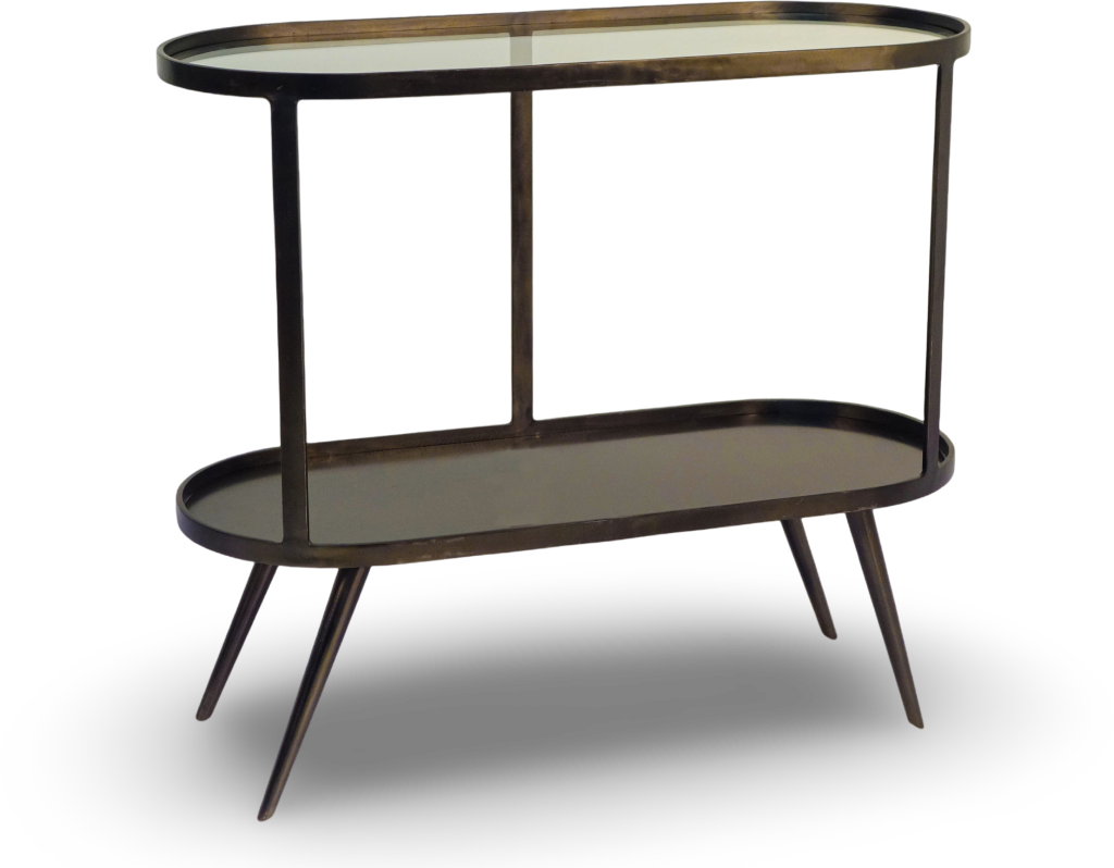 Black Oval Console Table
