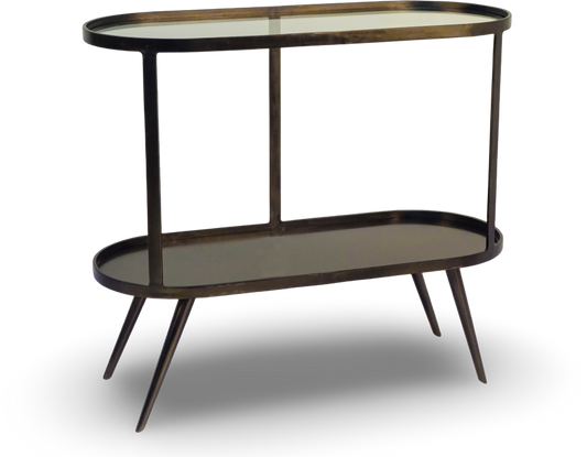 Black Oval Console Table