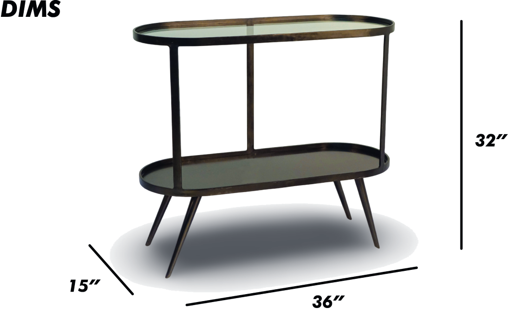 Black Oval Console Table