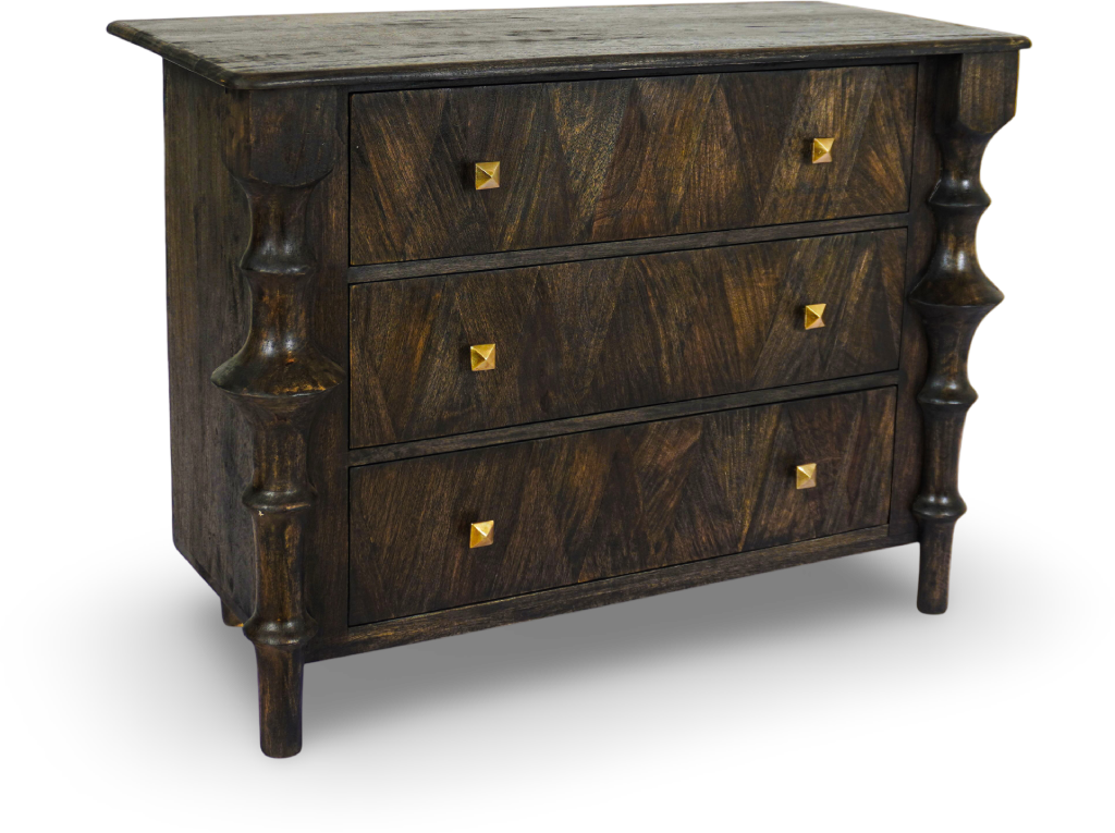 Solid Wood Dresser with Sculpted Legs