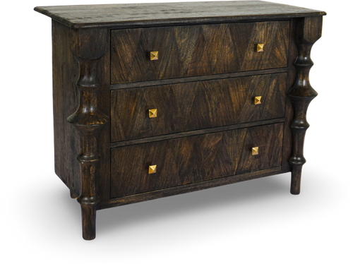 Solid Wood Dresser with Sculpted Legs