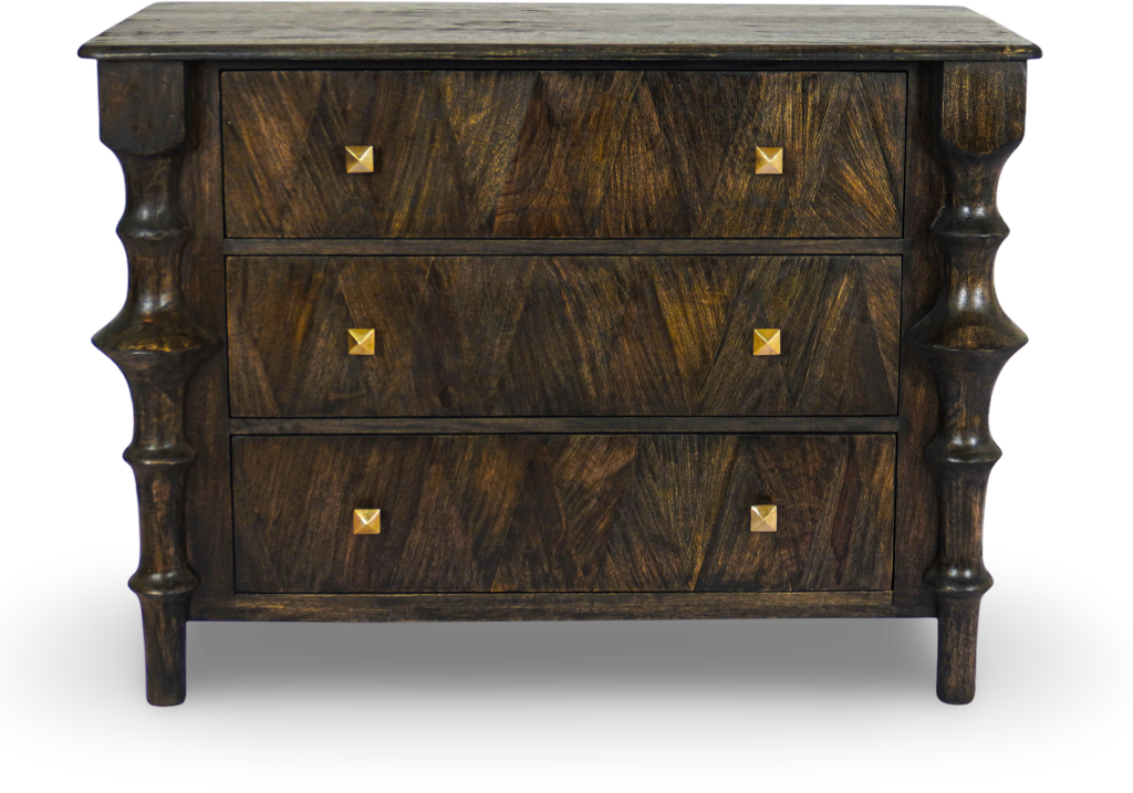 Solid Wood Dresser with Sculpted Legs