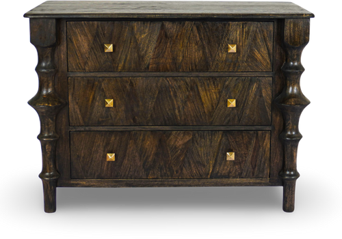 Solid Wood Dresser with Sculpted Legs