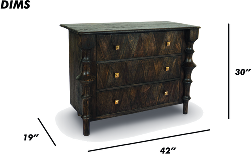 Solid Wood Dresser with Sculpted Legs