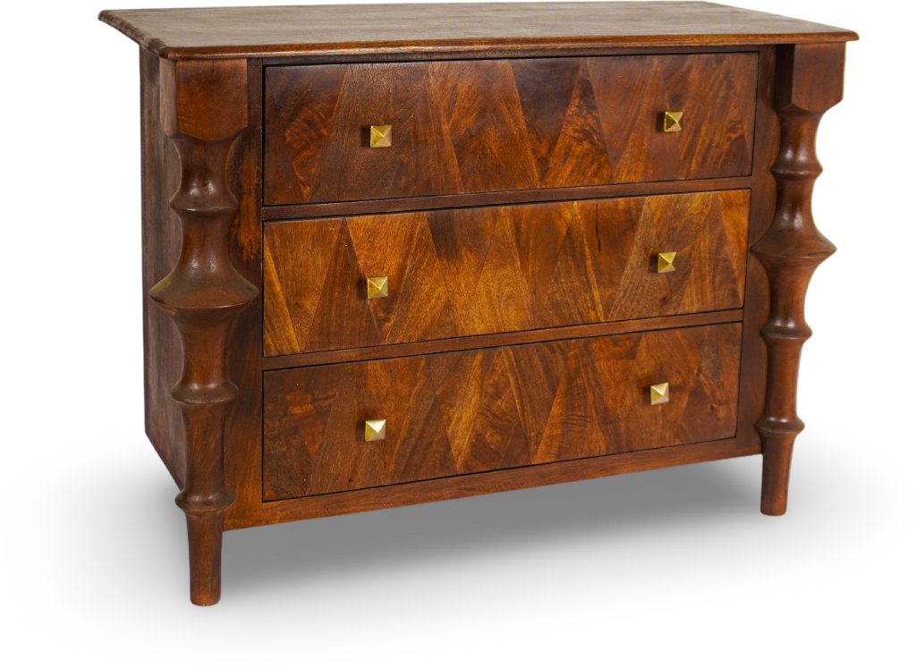 Solid Wood Dresser with Sculpted Legs