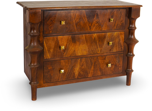 Solid Wood Dresser with Sculpted Legs