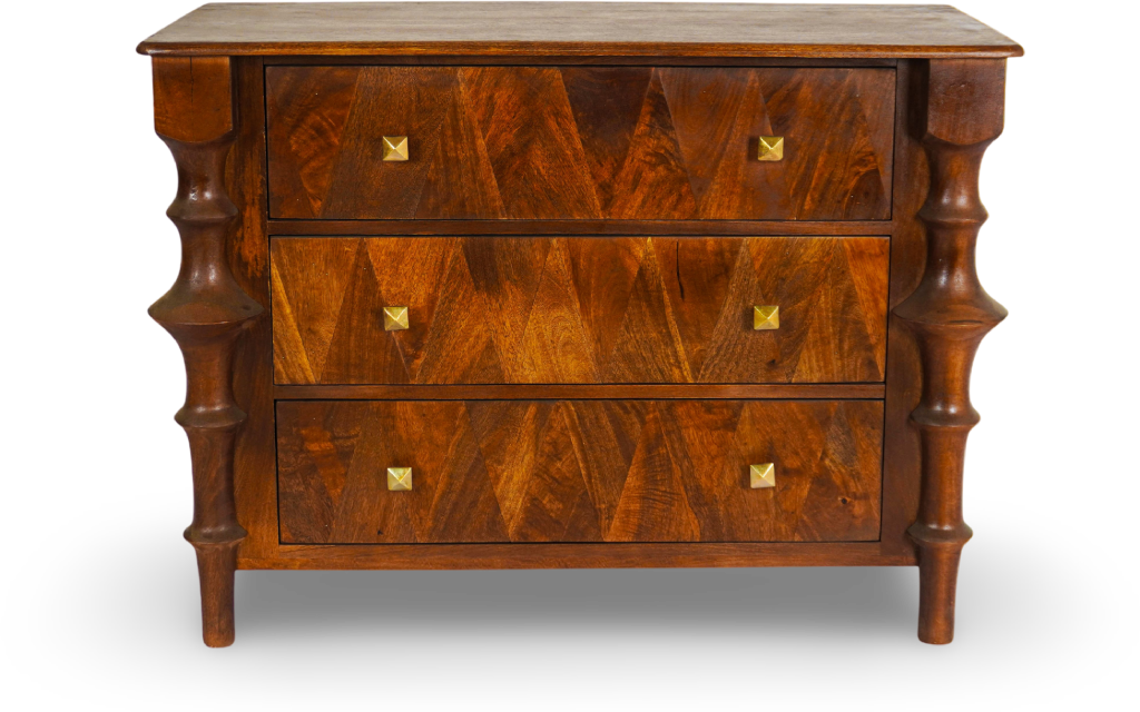 Solid Wood Dresser with Sculpted Legs