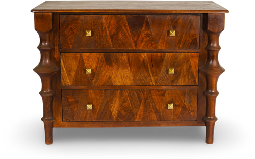 Solid Wood Dresser with Sculpted Legs