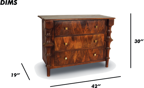 Solid Wood Dresser with Sculpted Legs