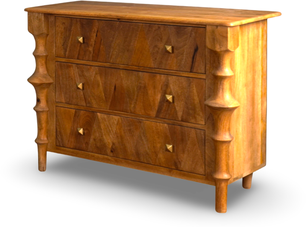 Solid Wood Dresser with Sculpted Legs