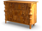 Solid Wood Dresser with Sculpted Legs