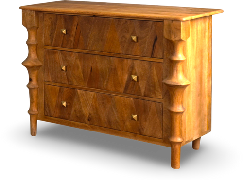 Solid Wood Dresser with Sculpted Legs