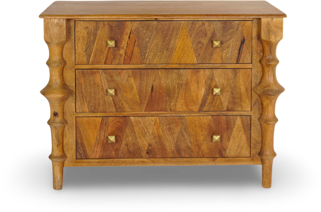 Solid Wood Dresser with Sculpted Legs