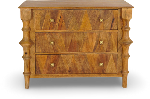 Solid Wood Dresser with Sculpted Legs