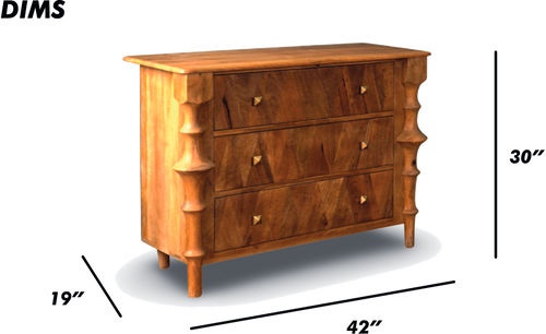 Solid Wood Dresser with Sculpted Legs