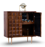 Mid-Century Block Bar Cabinet