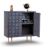 Mid-Century Block Bar Cabinet