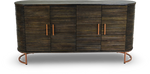 Curved Wooden Ribbed Sideboard