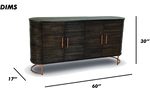 Curved Wooden Ribbed Sideboard