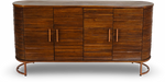 Curved Wooden Ribbed Sideboard