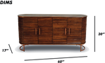 Curved Wooden Ribbed Sideboard