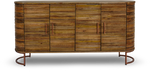 Curved Wooden Ribbed Sideboard