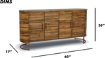 Curved Wooden Ribbed Sideboard