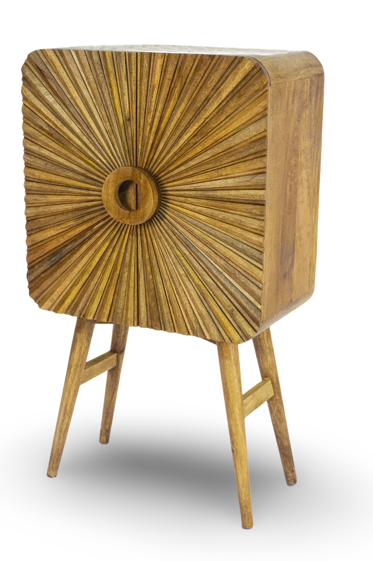 Brown Sunburst Accent Cabinet