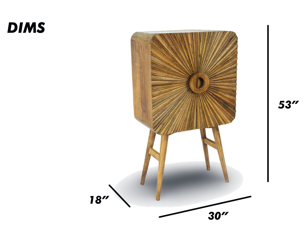 Brown Sunburst Accent Cabinet