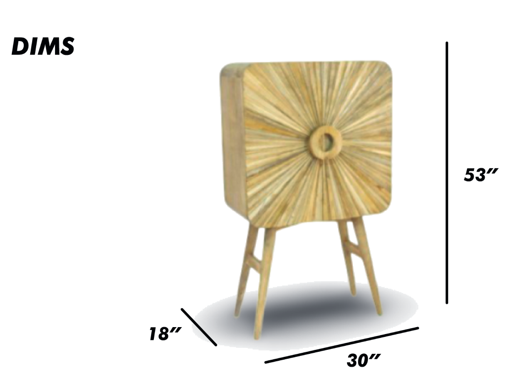 Natural Sunburst Accent Cabinet