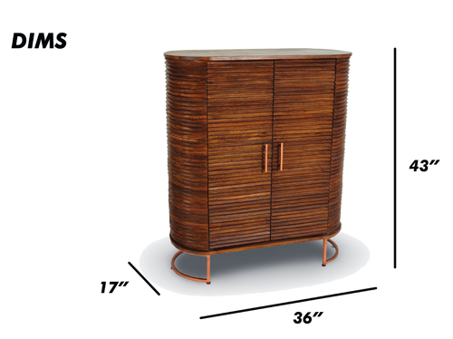 Rattan Ribbed Bar Cabinet