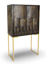 Brown Tall Bar Cabinet