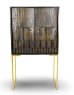 Brown Tall Bar Cabinet