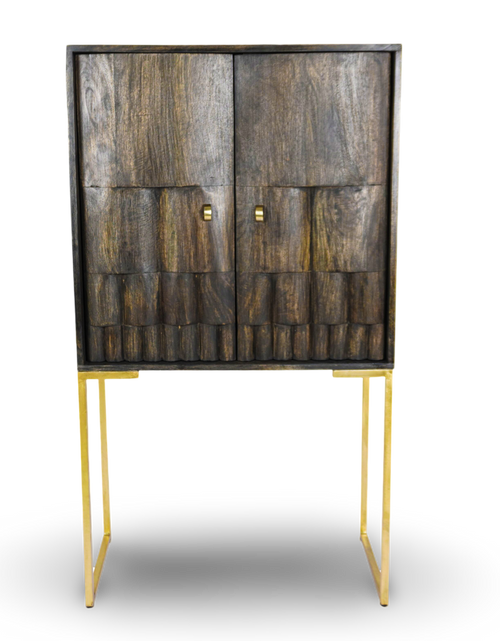 Brown Tall Bar Cabinet