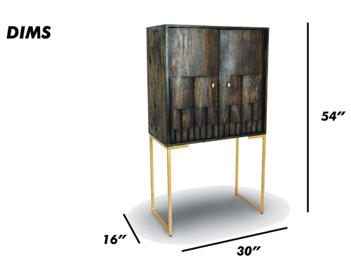 Brown Tall Bar Cabinet