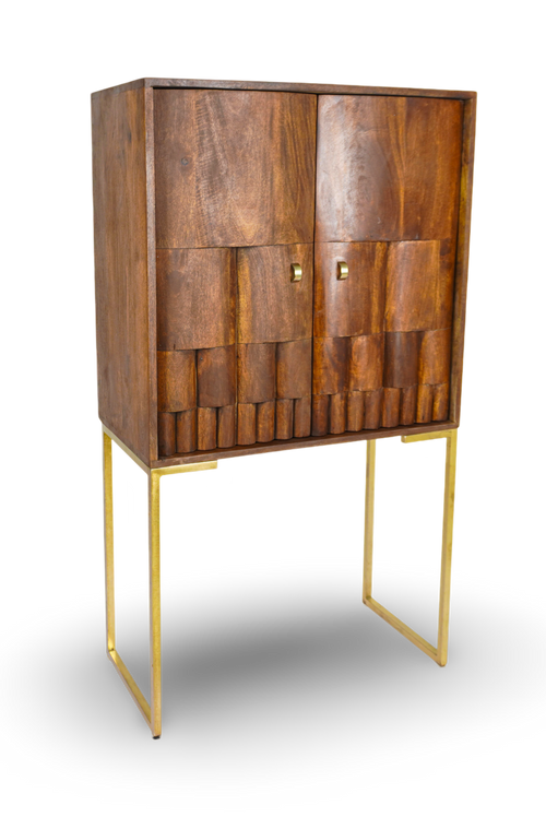 Brown Tall Bar Cabinet