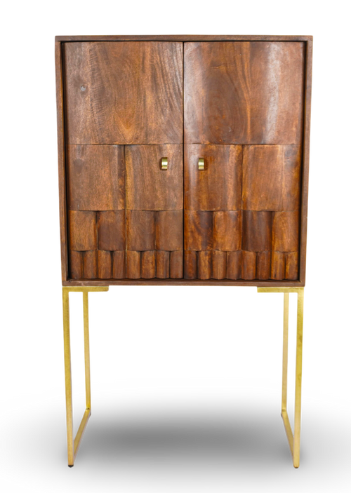 Brown Tall Bar Cabinet