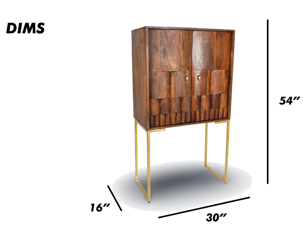 Brown Tall Bar Cabinet