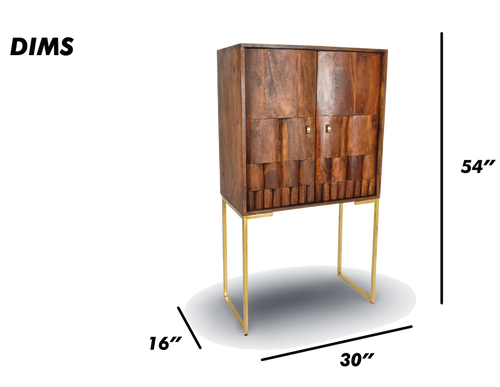 Brown Tall Bar Cabinet