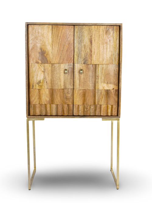 Brown Tall Bar Cabinet