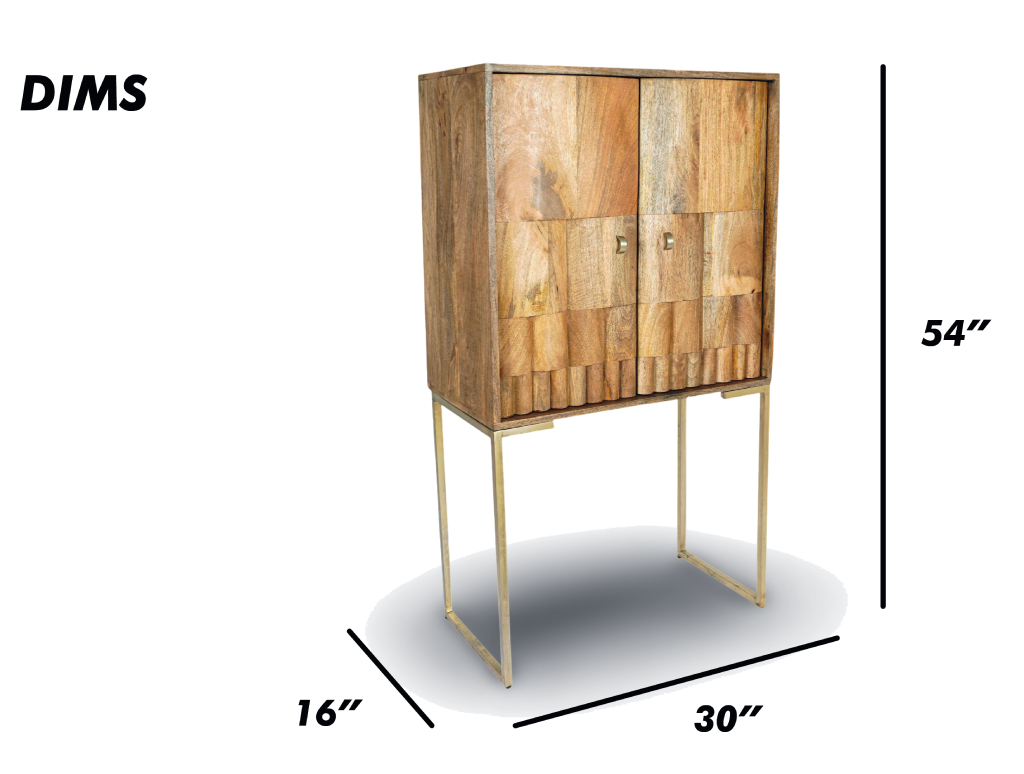 Natural Tall Bar Cabinet