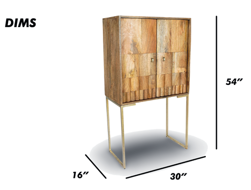Brown Tall Bar Cabinet