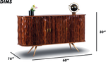 Dark Ripple Effect Wooden Sideboard