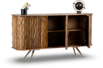Dark Ripple Effect Wooden Sideboard