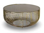 Round Wire Coffee Table with Glass Top