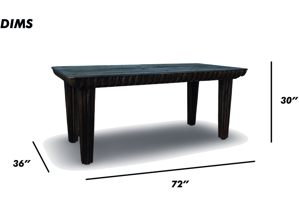 Wood Carved Edge Dining Table