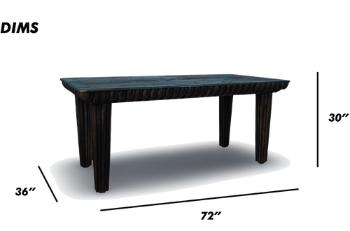 Wood Carved Edge Dining Table