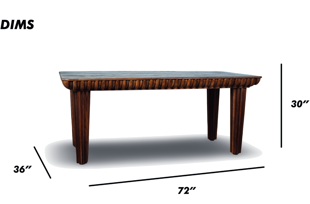 Wood Carved Edge Dining Table