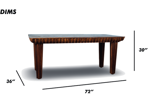 Wood Carved Edge Dining Table