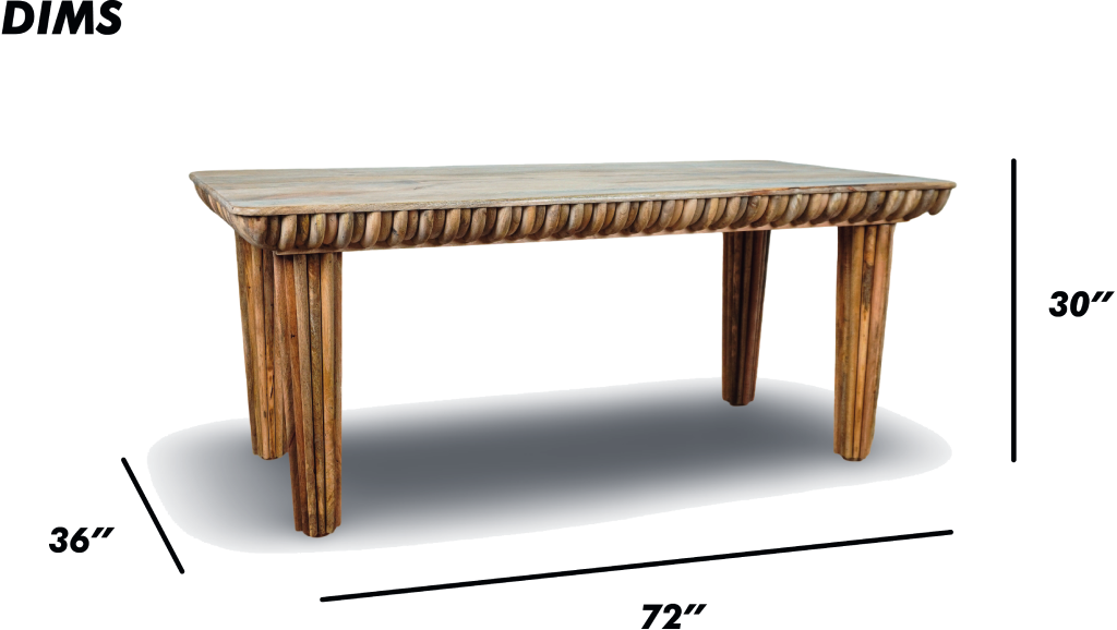 Wood Carved Edge Dining Table